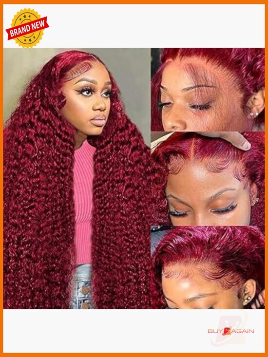 30 Inch 180% Density Deep Wave Lace Front Wig 13x6 HD Human  display picture 1